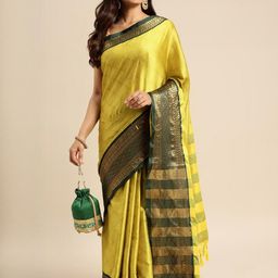 KALINI Olive Silk Cotton Woven Design Sarees-picture-18
