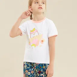 Kookie Kids Half Sleeves Top Penguin Print - White-picture-40
