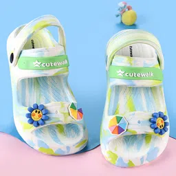 Cute Walk by Babyhug Clogs With Sunflower & Umbrella Applique - White-picture-4