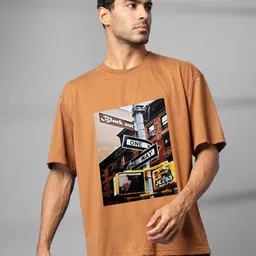 Mast & Harbour Graphic Printed Drop-Shoulder Sleeves Oversized T-shirt-picture-35