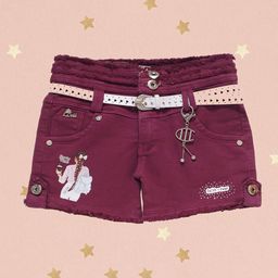 Miss & Chief Girls Belted Slim Fit High-Rise Denim Shorts-picture-47