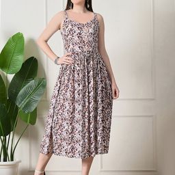 KALINI Print Fit & Flare Midi Dress-image-80