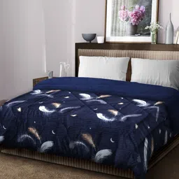 KLOTTHE Blue & Brown Woolen 950 GSM Heavy Winter Double Bed Quilt-image-38