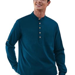 EdinWolf Men India Slim Fit Mandarin Collar Solid Cotton Casual Shirt-image-97