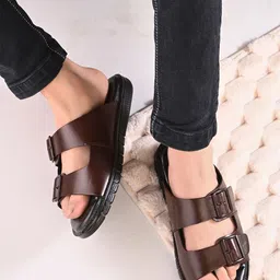 The Roadster Lifestyle Co Men Leather Comfort Sandals-image-70