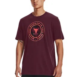 Under Armour Maroon Cotton Regular Fit Printed Sports T-Shirt-picture-5