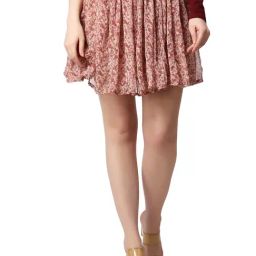 Cation Peach Floral Print Mini Skirt-picture-7