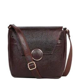 Teakwood Leathers Brown Solid Medium Sling Handbag-image-41