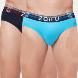 Zoiro Navy & Atoll Blue Regular Fit Briefs - Pack Of 2-image-13