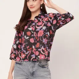 Moomaya Multicolor Floral Print Shirt-picture-2