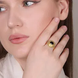 Dua Grey Brass Gold-Plated Finger Ring-image-41