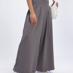 glitchez Women Fluid Chic Waist Tie-Ups Wide Leg Trouser-picture-10