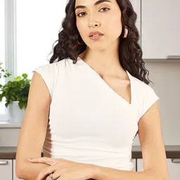 IUGA Women V-Neck Cap Sleeves Top-image-15