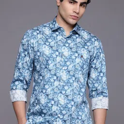 Louis Philippe Sport Slim Fit Geometric Printed Pure Cotton Casual Shirt-picture-16