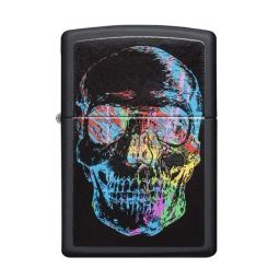 Zippo Black Colorful Skull Brass Pocket Lighter-image-9