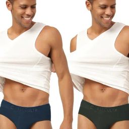 Freecultr Space Blue & Avocado Green Comfort Fit Briefs - Pack of 2-10