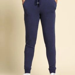 Van Heusen Blue Cotton Printed Mid Rise Sports Joggers-image-79