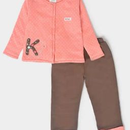 MiArcus Kids Peach & Brown Printed Full Sleeves Sweatshirt with Pyjamas-image-91