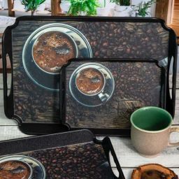 Servewell Caffeine Melamine Elegant Trays - Set of 3-41