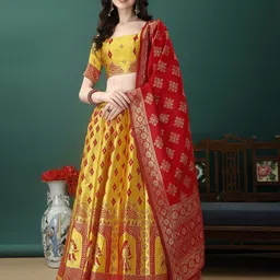 APNISHA Ready to Wear Lehenga & Unstitched Blouse With Dupatta-picture-19