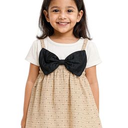 POP STREET KIDS Girls Polka-Dots Bow Detail Pinafore Dress-image-91