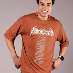 V-Mart Men Typography Printed Round Neck Cotton Relaxed Fit T-shirt-image-31