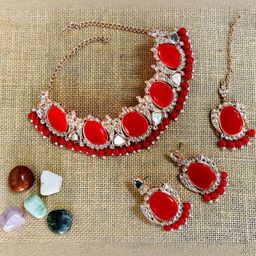 VATSALYA creation Women RedJewellery Set-image-49