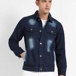 Campus Sutra Navy Regular Fit Denim Jacket-43
