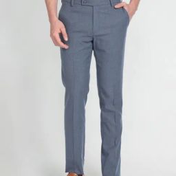 Arrow Grey Cotton Slim Fit Trousers-picture-42