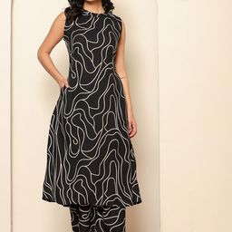 INDYES Printed Pure Cotton Round Neck A-Line Tunic With Trousers Co-Ords-picture-19