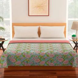 Living Scapes by Pantaloons Aqua & Pink Cotton Quilt-picture-40