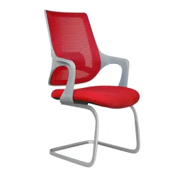Rose Mono Visitor Chair with Metal Stand Mid Back Grey & Red India-image-76