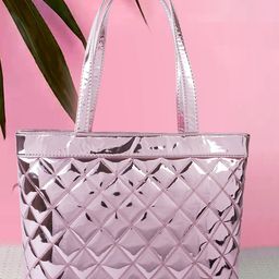 STARWINGS PU Structured Tote Bag with Cut Work-7