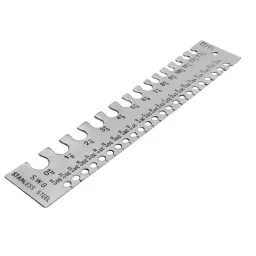 A.D INTERNATIONAL Wire Gauge Measuring Tool Stainless Steel Sheet with 0- 36 mm Measuring Range and Rectangular Shape, 27-5DSS-6RDC-16