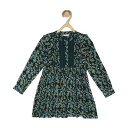 Peter England Kids Dark Green Floral Print Full Sleeves Dress-image-25