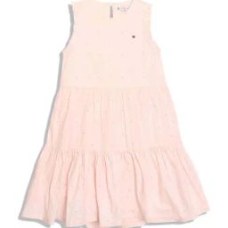 Tommy Hilfiger Kids Faint Pink Cotton Regular Fit Dress-image-7