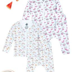 The Mom Store Multicolor Cotton Printed Baby Pajama Set - Pack of 2-image-34
