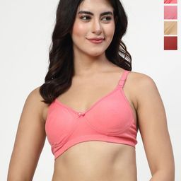 LILY Axela Pack Of 4 Cut and Sew Full Coverage T-shirt Bra-19