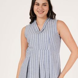 Brownverse Women Vertical Stripes Striped Cotton Regular Top-picture-39