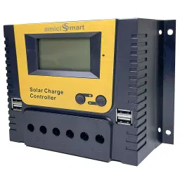 amiciSmart Solar Charge Controller, 4-Stage Intelligent Lithium Battery Regulator for Solar Panel-2