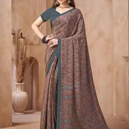 Pandadi Saree Ajrak Printed Sarees With Unstitched Blouse Piece-image-22