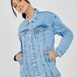 Styli Oversized Front Pocket Detail Longline Jacket-image-53