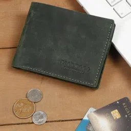 Teakwood Leathers Olive Leather Bi-Fold Wallet for Men-image-20