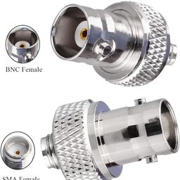 renmax SMA Female to BNC Female Adapter Connector 50 Ohms Copper + Alloy Stable for Radio Frequency Applications, Wireless LAN Devices (Connector Only) -Pack of (2) image 2