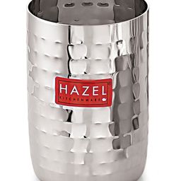 HAZEL Stainless Steel Glass for Drinking Water Unbreakable with Glossy Finish Design Set of 1 Silver - 350 ml-24