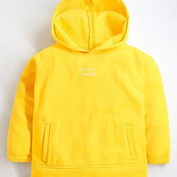 Cherry Crumble By Nitt Hyman Full Sleeves Solid Sunstone Hoodie - Yellow-picture-5