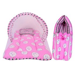 Babytoons Combo of Unisex Baby Sleeping Bag and Baby Sleeping Mattress with Net (Pink, 0-12 Months)-2