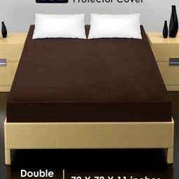 Zoe Waterproof Double Bed Size Mattress Protector - Brown-picture-17