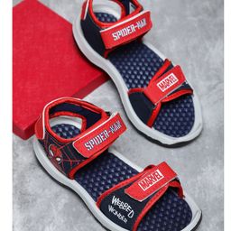 Toothless Marvel Avengers Featuring Spider Man Designed Sandals - Red & Navy Blue-image-96