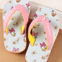 Cute Walk by Babyhug Disney Slip On Flip Flops with Floral & Daisy Duck Print - Pink-picture-22
